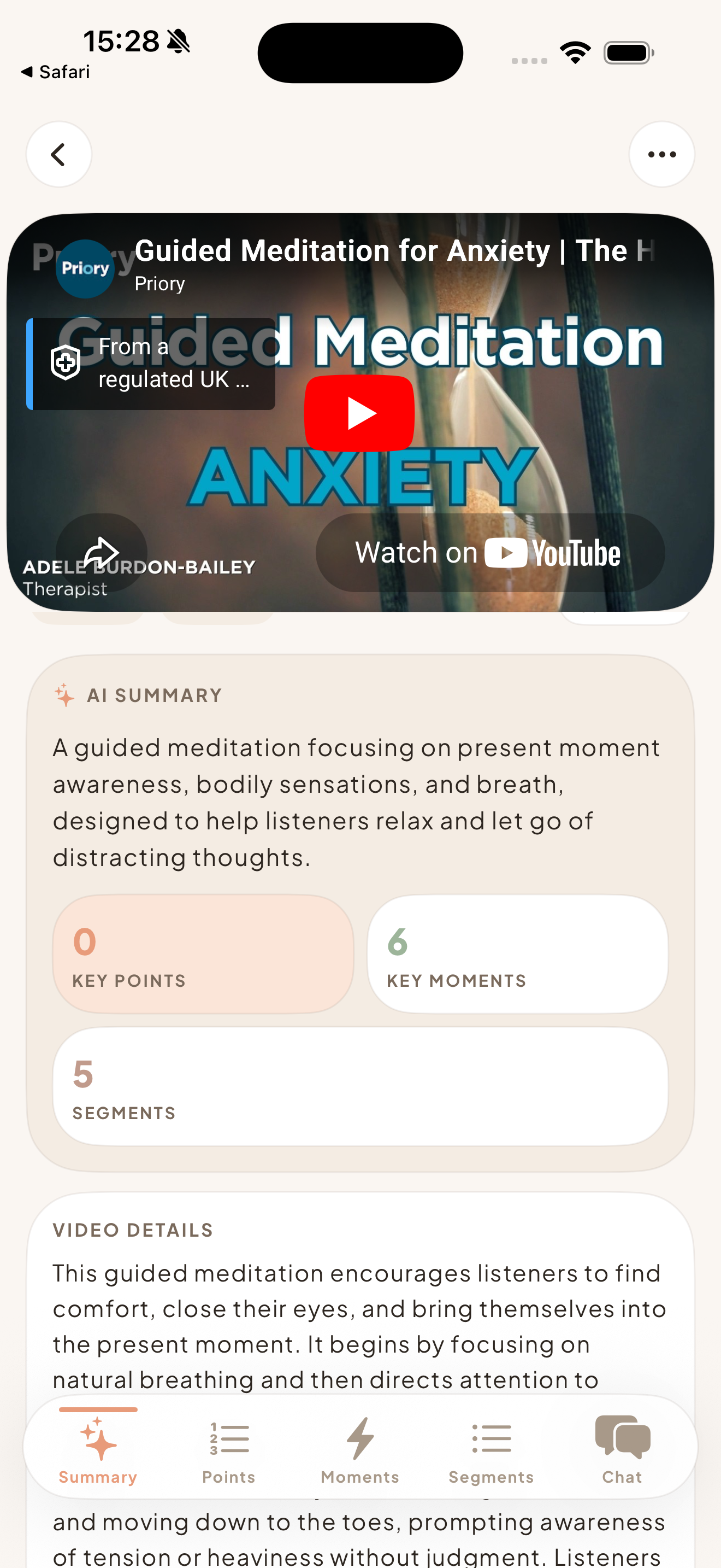 VidSum on iPhone — Summary
